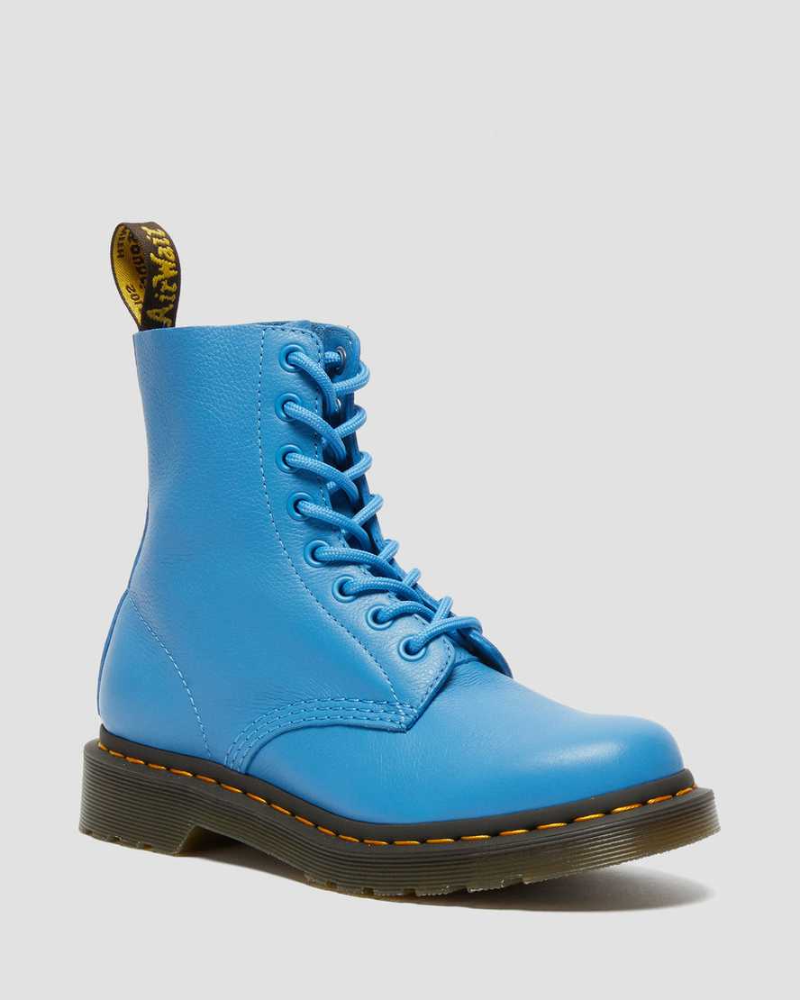 Dr. Martens 1460 Pascal Virginia Lær Original Støvler Herre Blå [8927XVHZM]